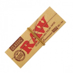RAW Classic Single Wide Connoisseur Rolling Papers with Tips